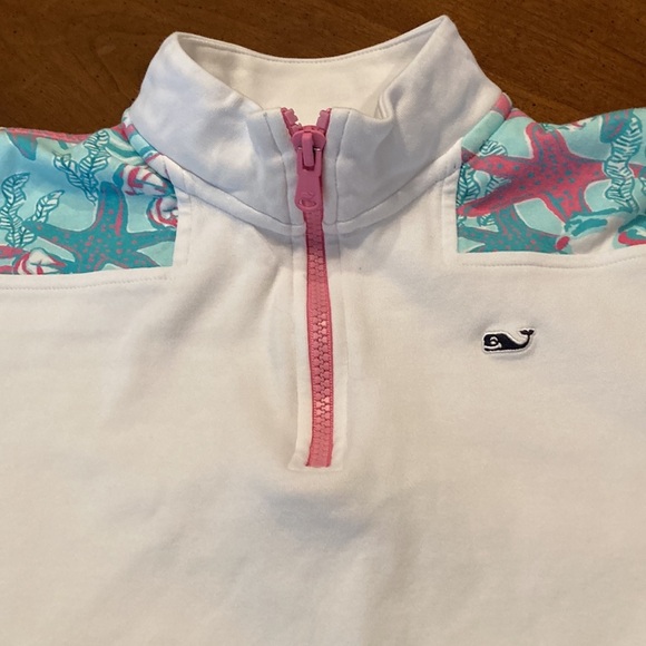 VINEYARD VINES Girls 1/4 zip Terry Cotton Sweatshirt - size 14 Large - Picture 4 of 17